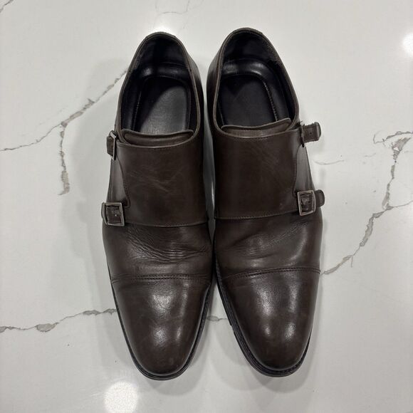 Charles Tyrwhitt Mens Shoes Size 10.5 Double Monk Strap Brown Leather Oxford main image 7